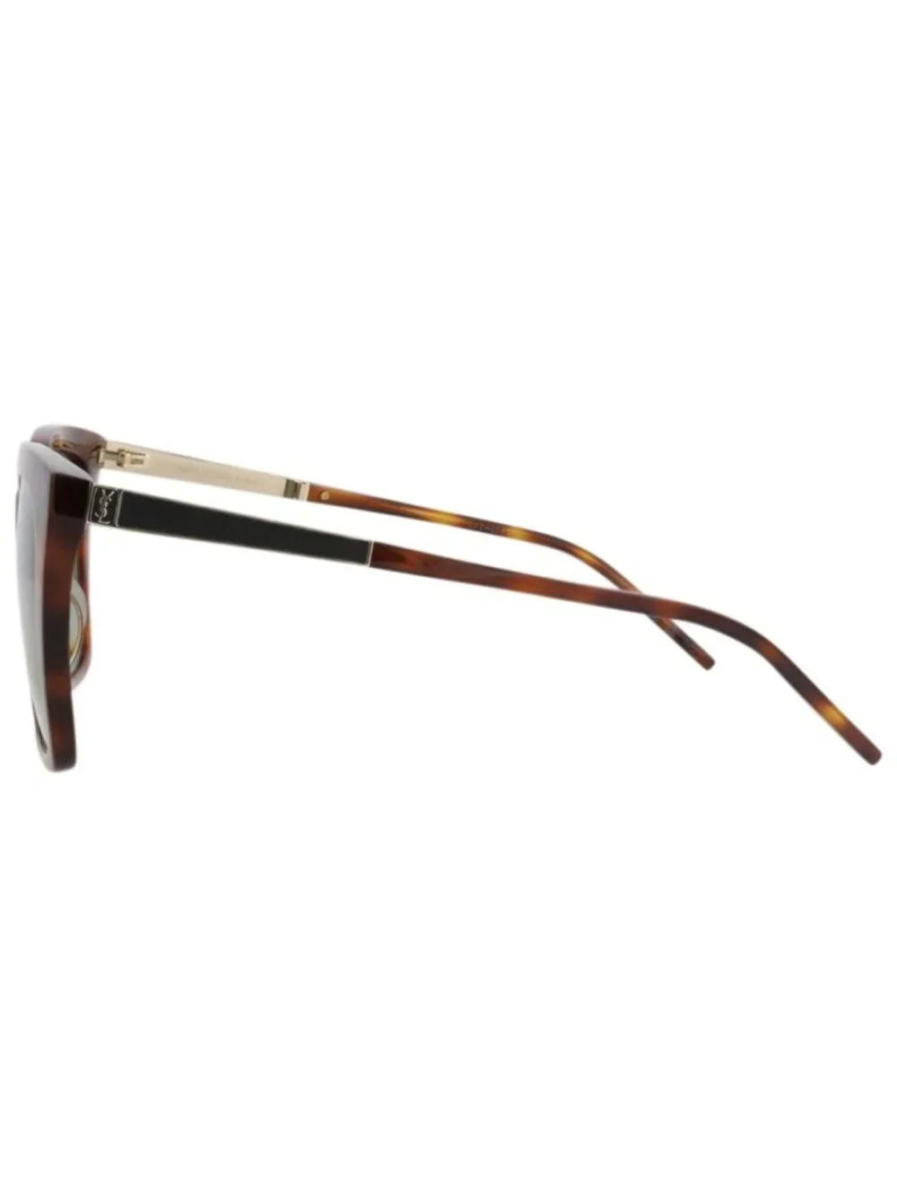 New Saint Laurent Women's Sunglasses Cat Eye Acetate Frame Havana Gold Green